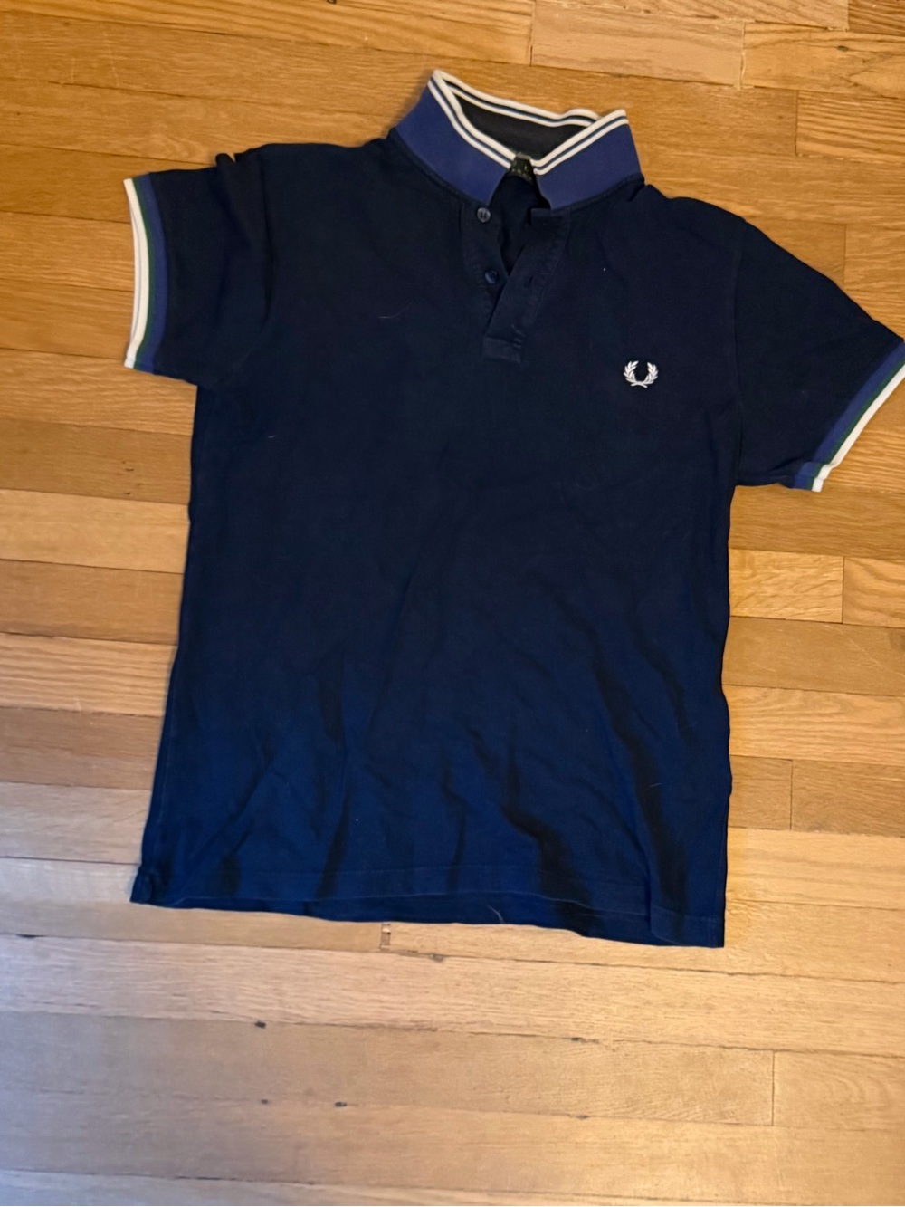 Fred Perry Navy Polo with Contrast Stripe Collar